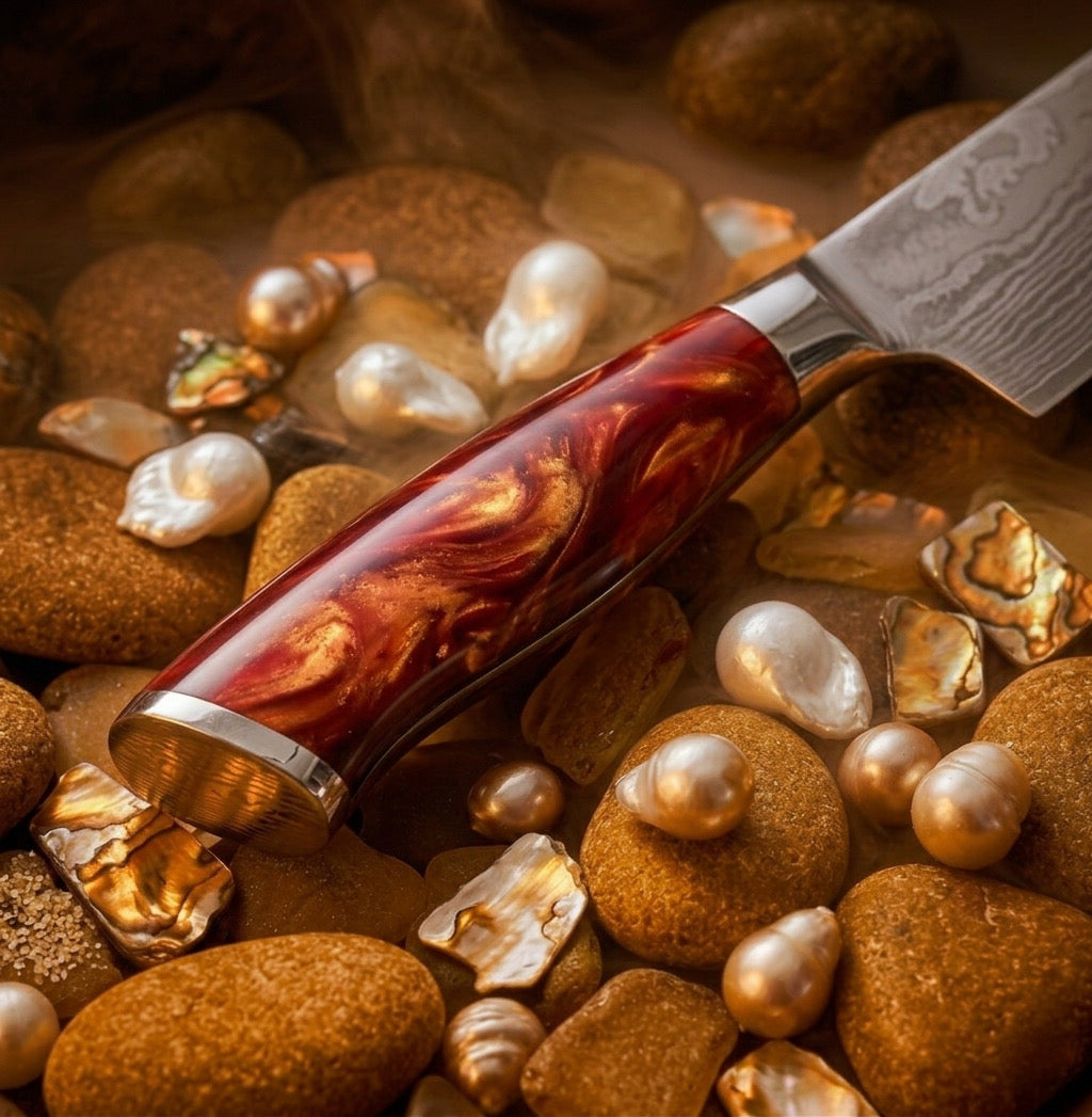 Set de 5 couteaux Japonais - KATACHI - Golden Brown