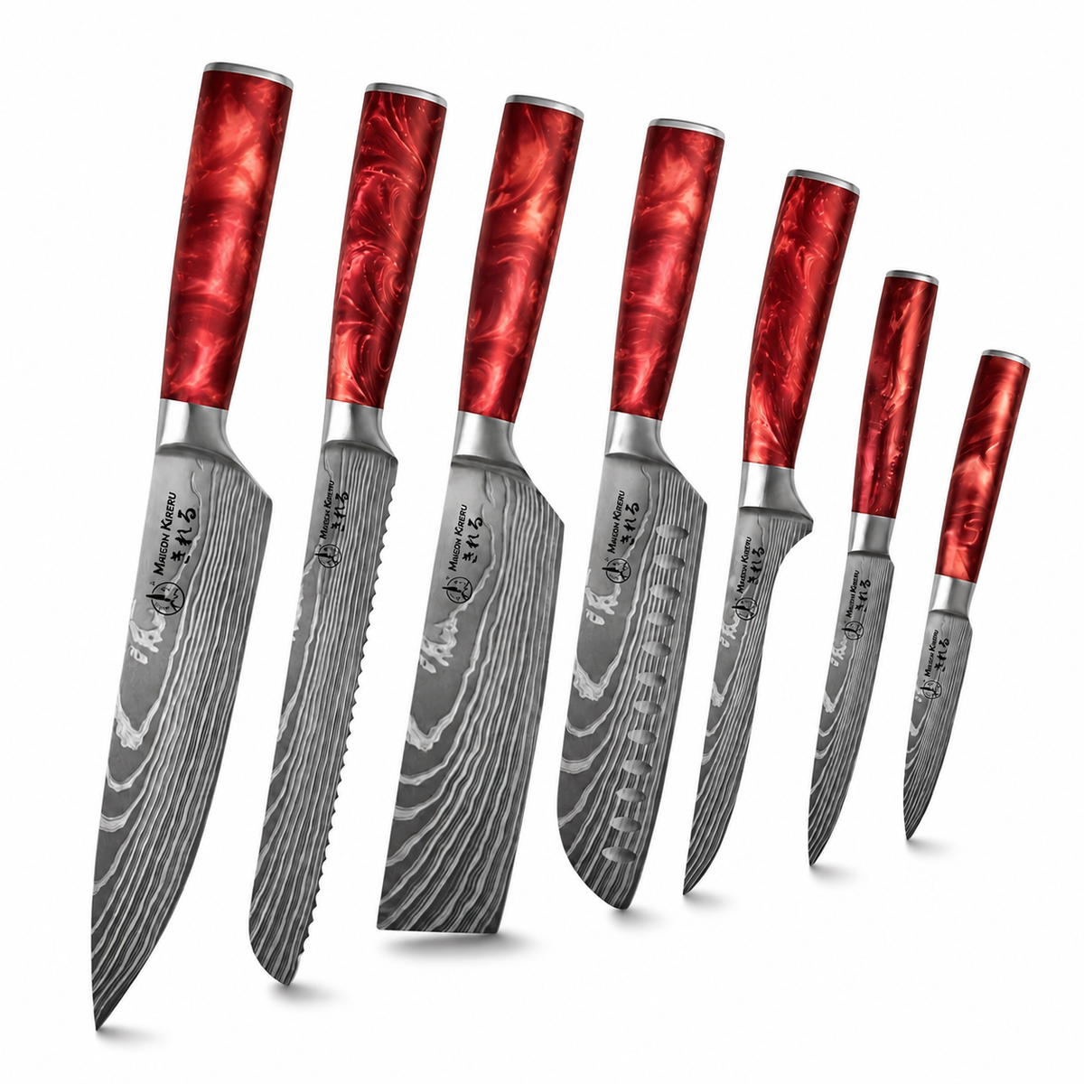 Couteaux Japonais Katachi · Set de 7 · Golden Brown