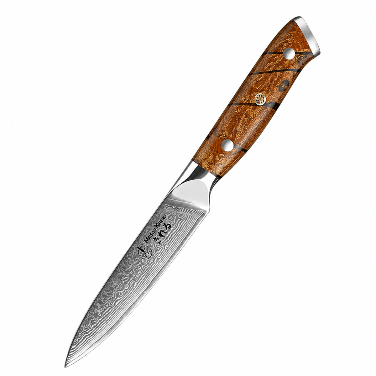 Couteaux Japonais Damas · Set de 7 · Chef Okaza · Forest Marble