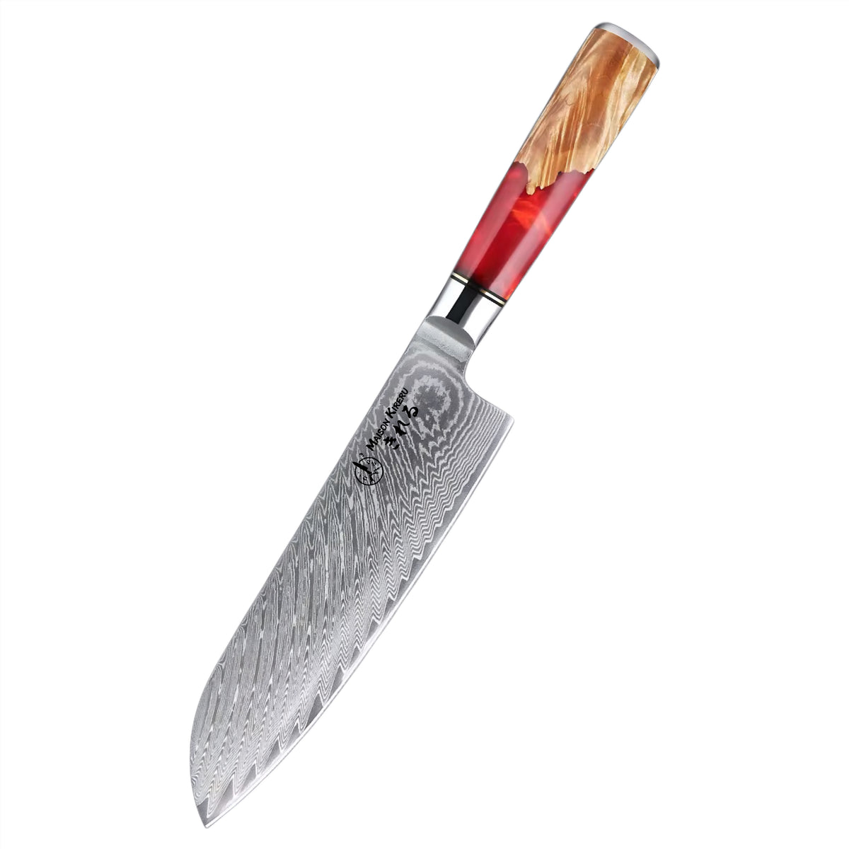 Couteau Santoku Japonais · Damas · Kuro Damas · Rubis Royal