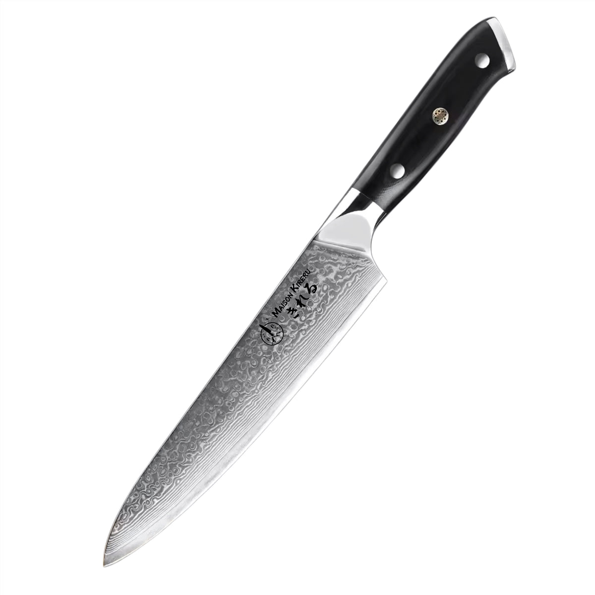 Couteau de Chef Japonais · Damas · Chef Okaza · Noir Essentiel