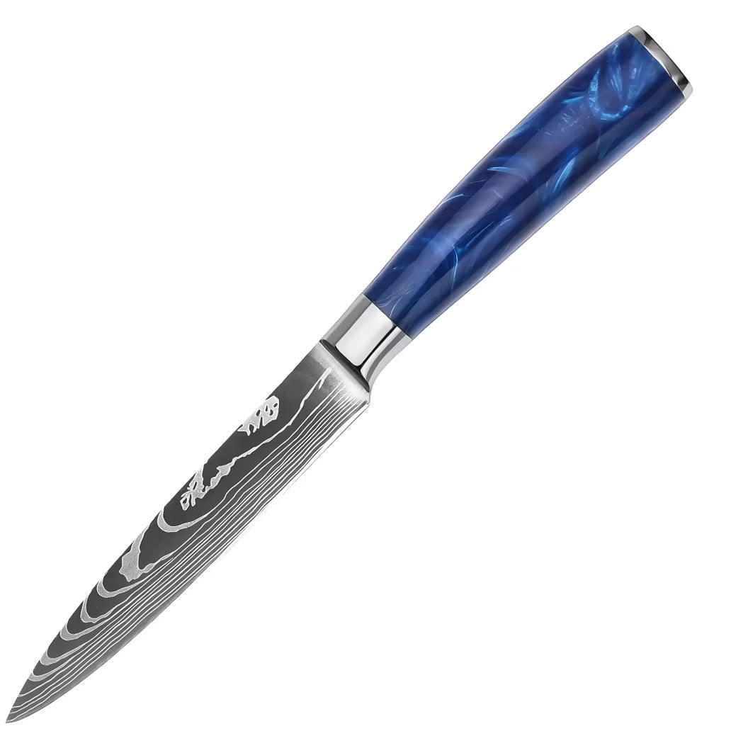 Set de 5 couteaux Japonais - KATACHI - Bleu Océan