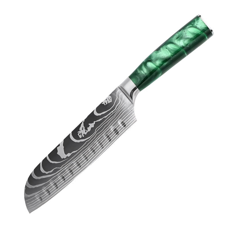Set de 5 couteaux Japonais - KATACHI - Vert Émeraude