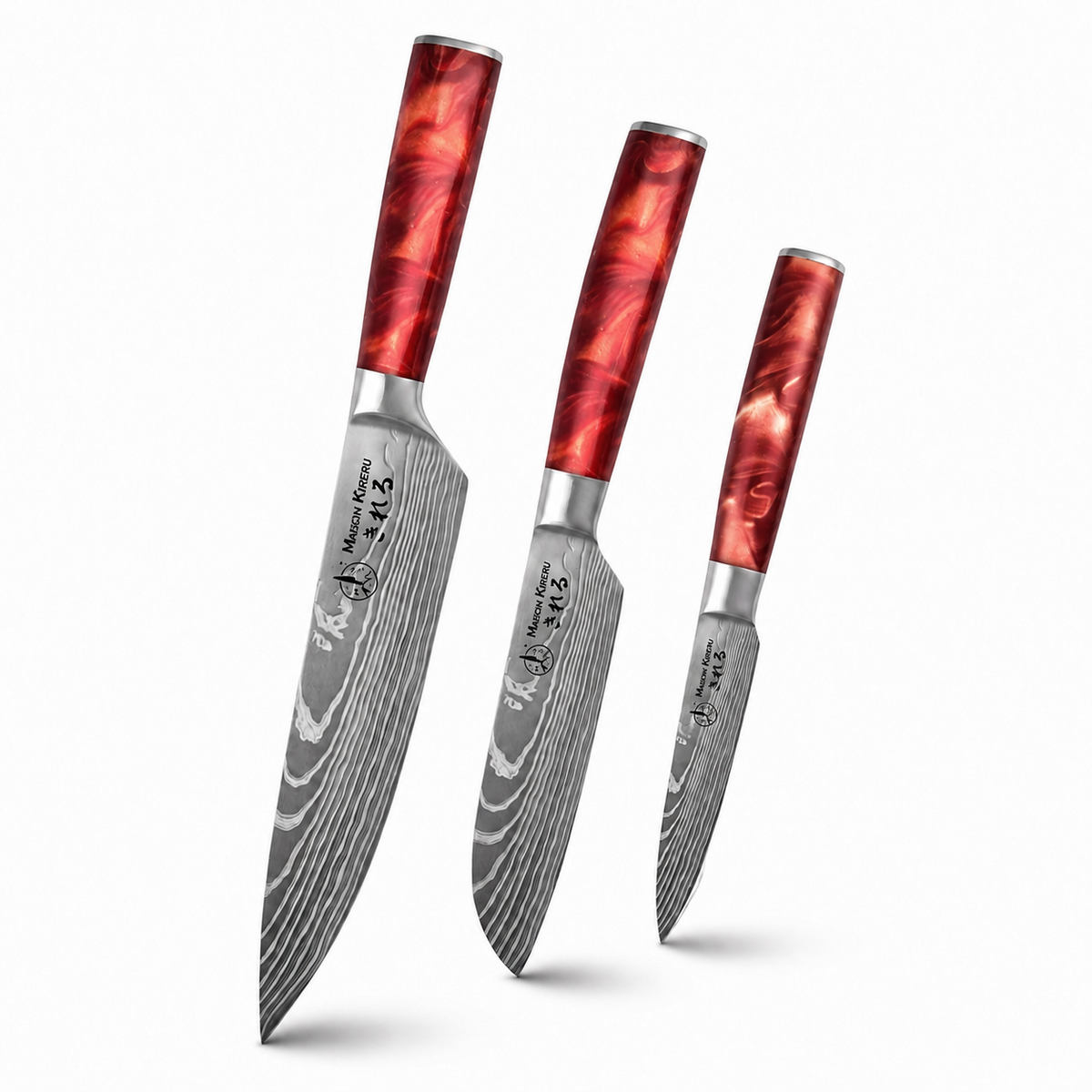 Couteaux Japonais Katachi · Set de 3 · Golden Brown