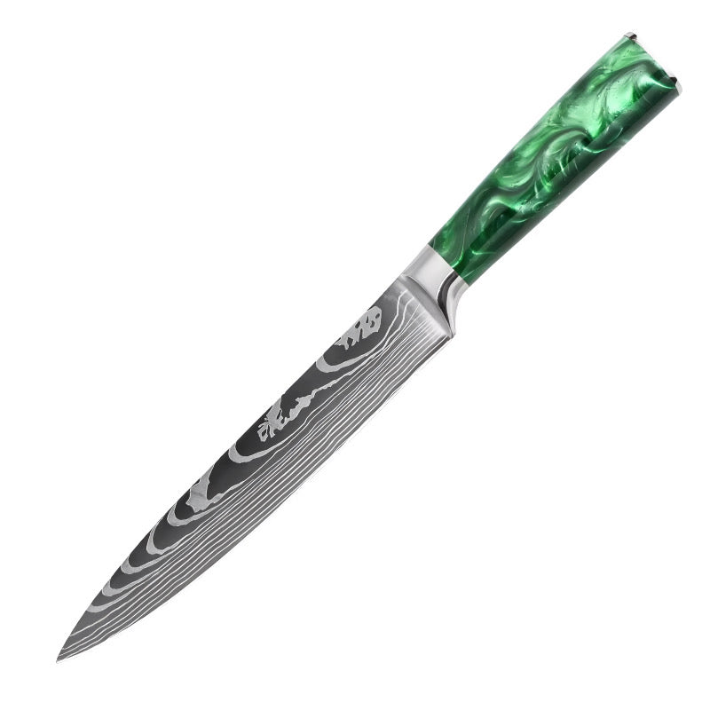 Set de 7 couteaux Japonais - KATACHI - Vert Émeraude