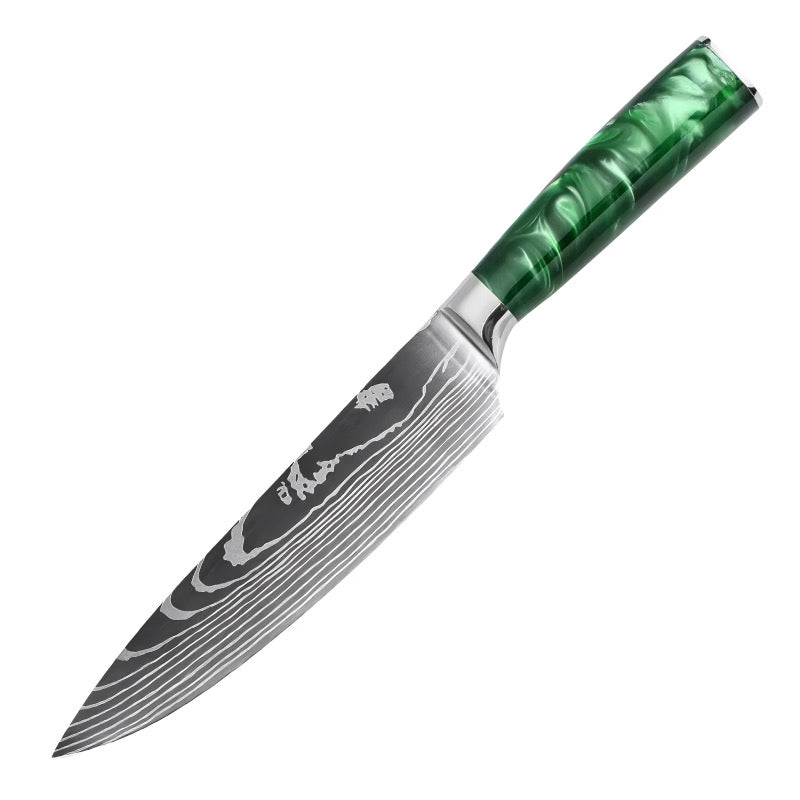 Set de 10 couteaux Japonais - KATACHI - Vert Émeraude