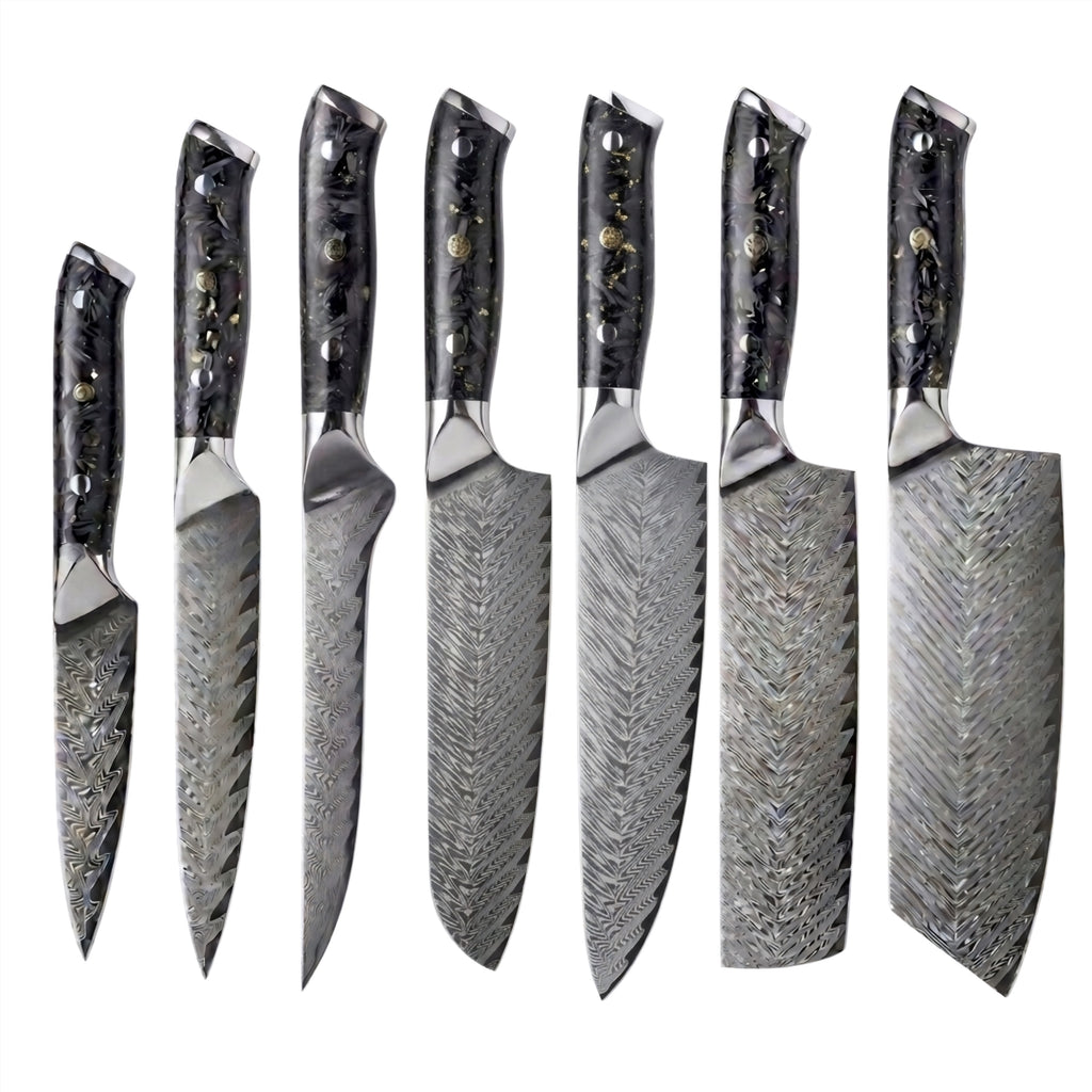 Set de 7 couteaux Japonais - Chef OKAZA - Golden Black