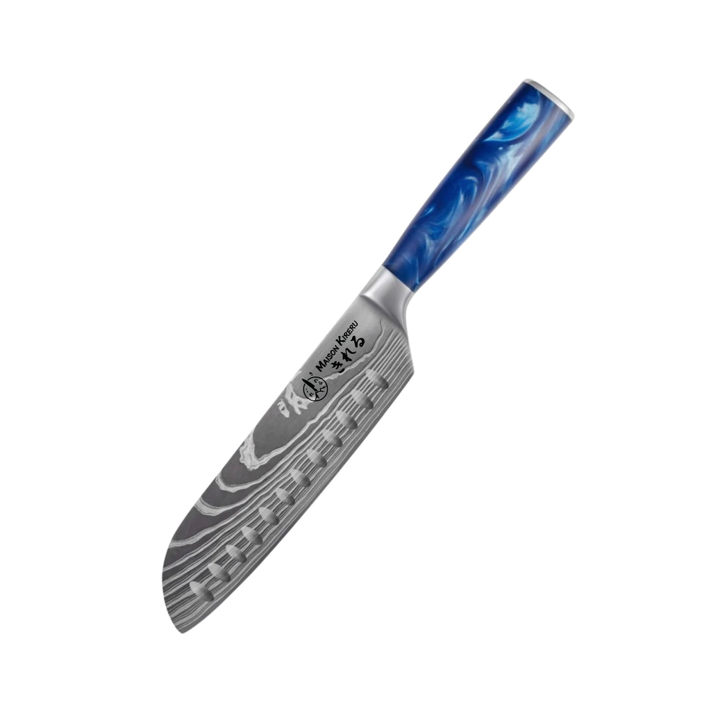 Couteau Santoku Japonais · Bleu Océan · Katachi