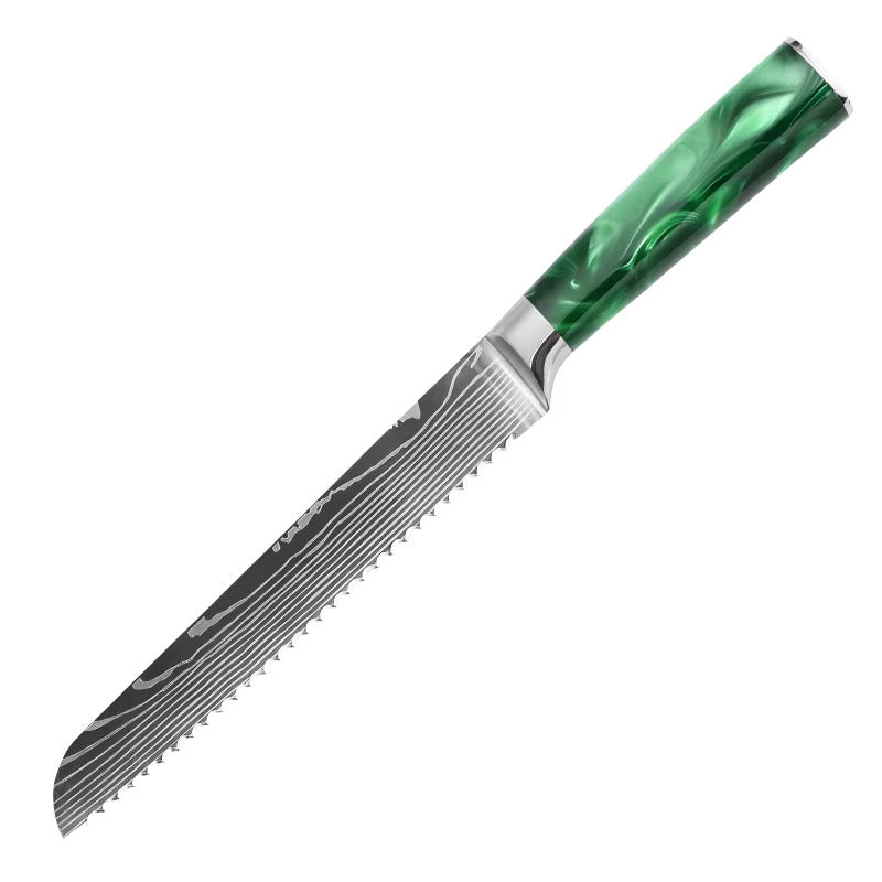 Set de 10 couteaux Japonais - KATACHI - Vert Émeraude