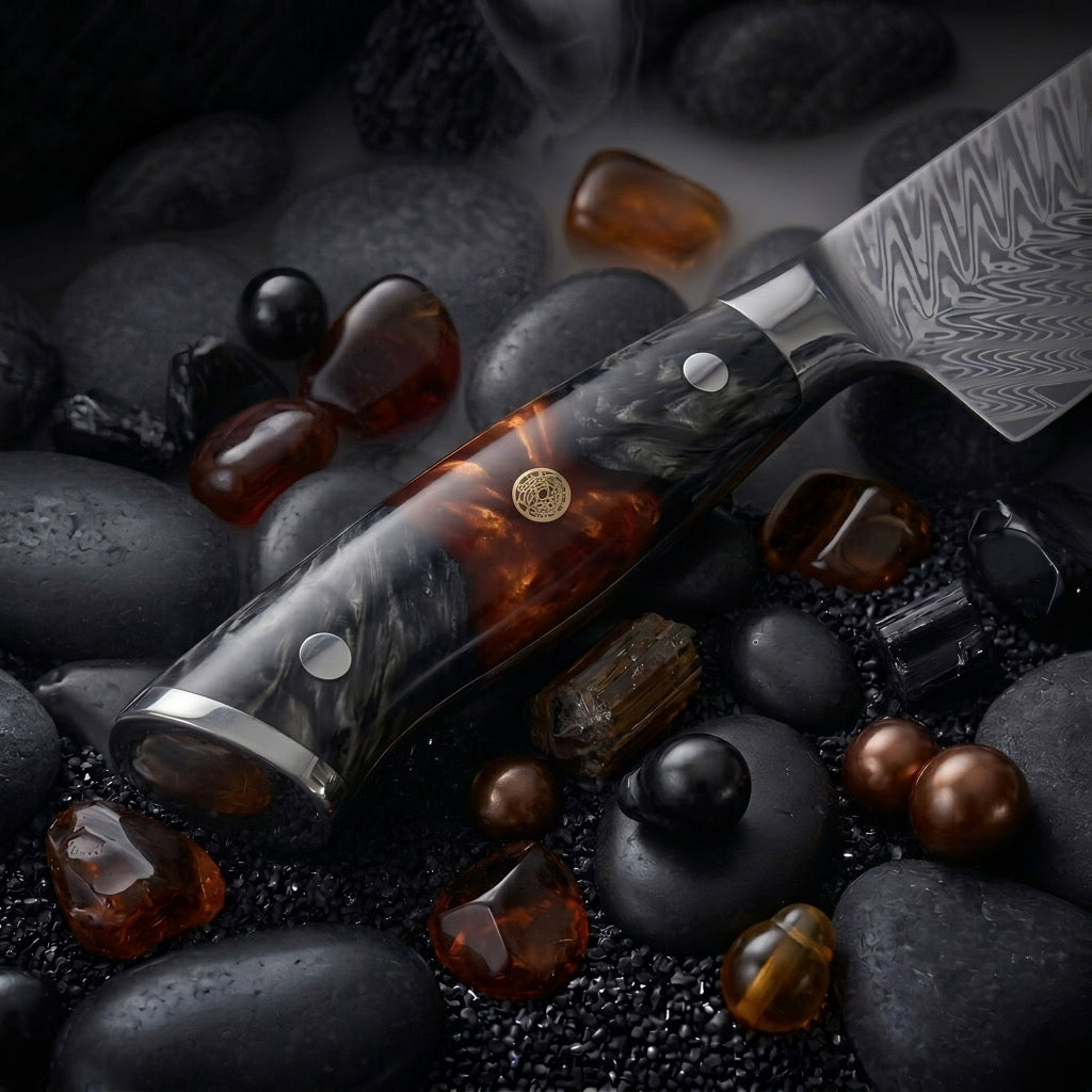 Set de 7 couteaux Japonais - Chef OKAZA - Rouge Onyx