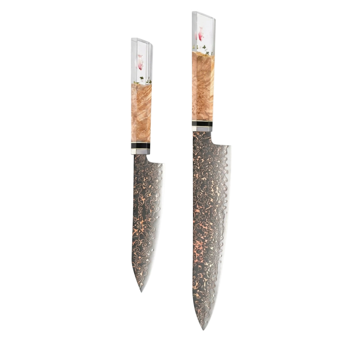 Set de 2 couteaux Japonais - Nishikigoi - Noyer Koï