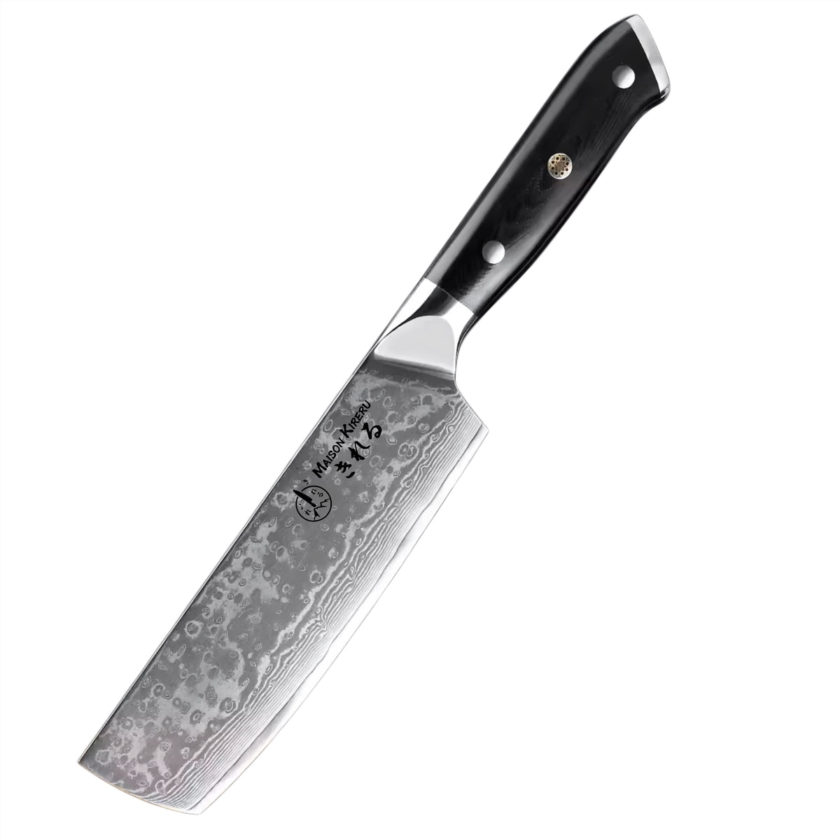 Couteau Nakiri Japonais · Damas · Chef Okaza · Noir Essentiel