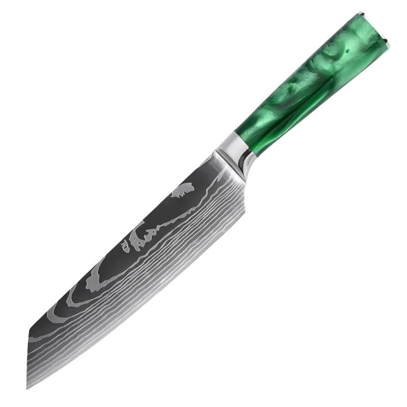 Set de 10 couteaux Japonais - KATACHI - Vert Émeraude
