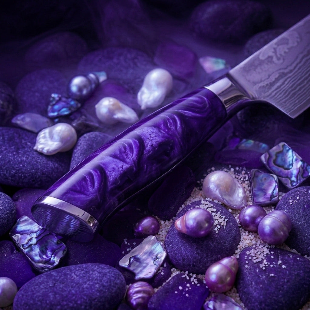 Set de 10 couteaux Japonais - KATACHI - Violet Impérial