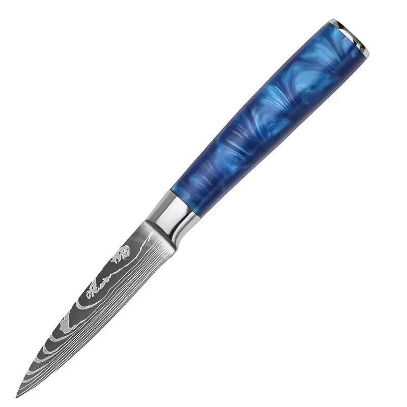 Set de 5 couteaux Japonais - KATACHI - Bleu Océan