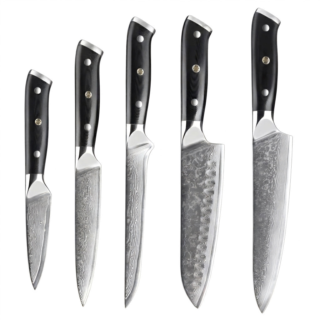 Set de 5 couteaux Japonais - Chef OKAZA - Noir Essentiel