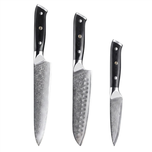 Set de 3 couteaux Japonais - Chef OKAZA - Noir Essentiel