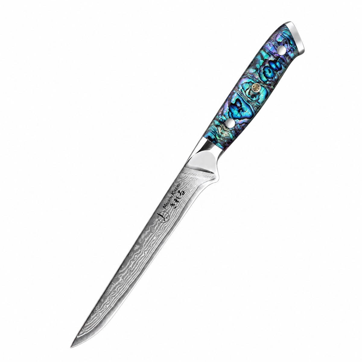 Couteaux Japonais Damas · Set de 5 · Chef Okaza · Nacre Ormeau