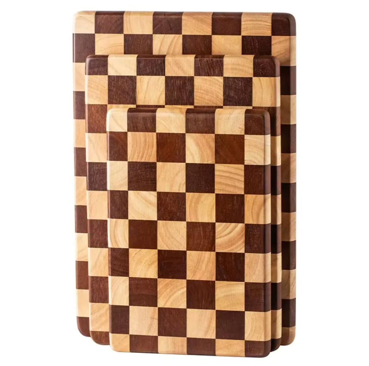 Planche à Découper Damier en Bois de Bout