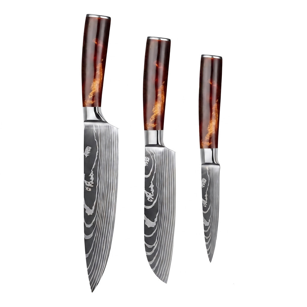 Set de 3 couteaux Japonais - KATACHI - Terre de Feu