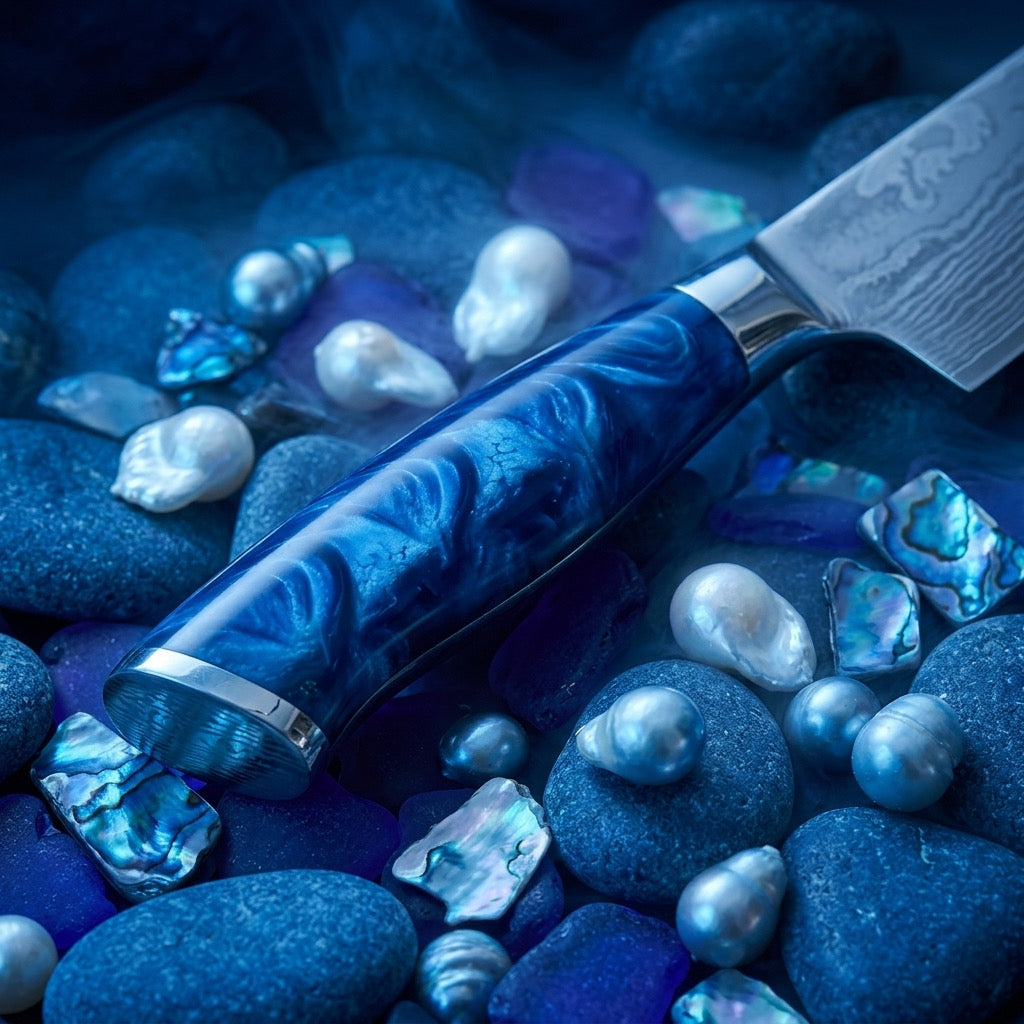 Set de 7 couteaux Japonais - KATACHI - Bleu Océan