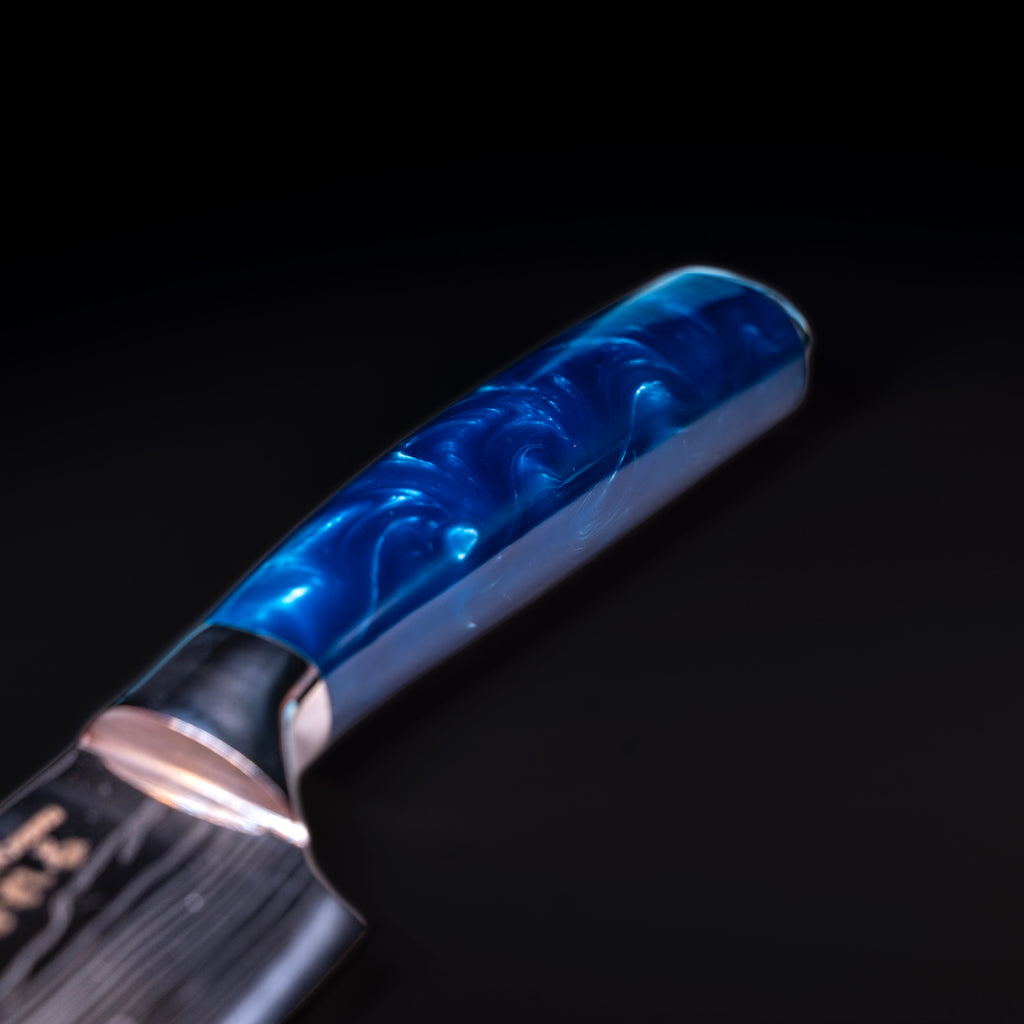 Manche du couteau japonais Katachi coloris Bleu Océan