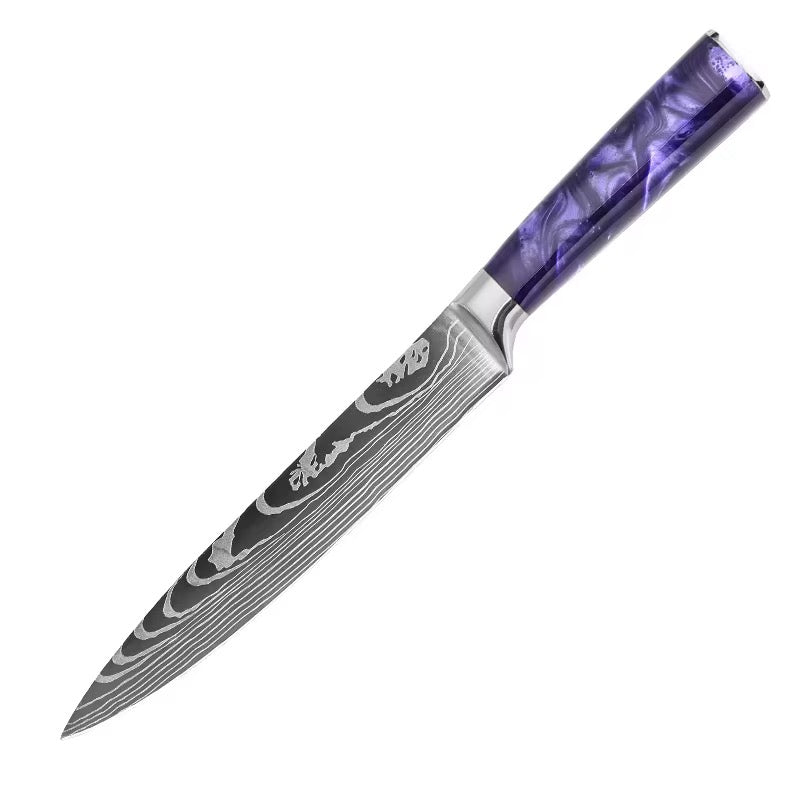Set de 7 couteaux Japonais - KATACHI - Violet Impérial