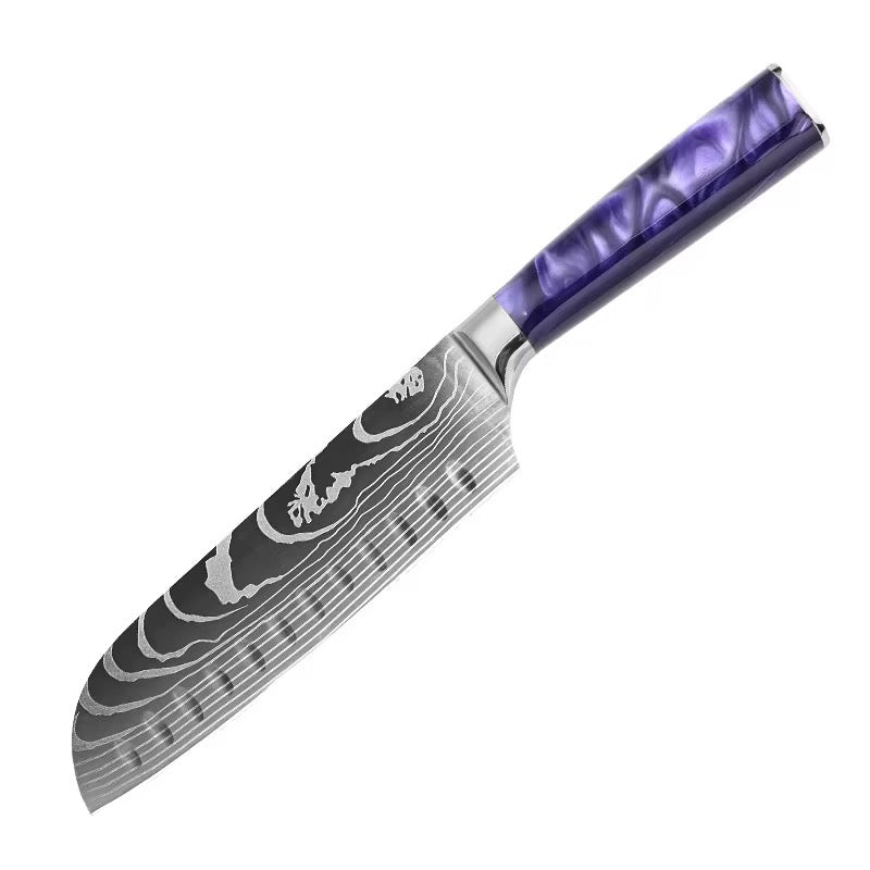 Set de 7 couteaux Japonais - KATACHI - Violet Impérial
