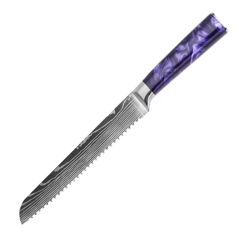 Set de 7 couteaux Japonais - KATACHI - Violet Impérial