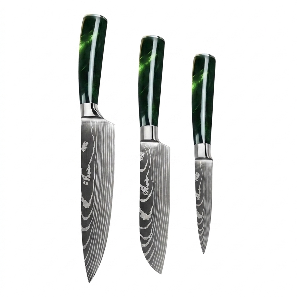 Set de 3 couteaux Japonais - KATACHI - Forest Green